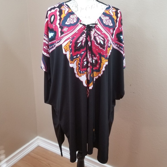 Cacique Other - Cacique Swim Red Paisley Cover Up Size 22/24